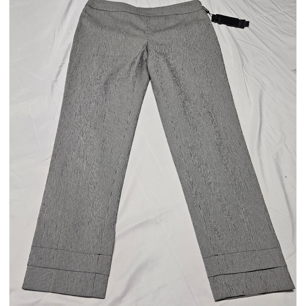 NWT Emporio Armani Trousers Womens 10 Black White Micro Check Cuffed Pant R2P01T